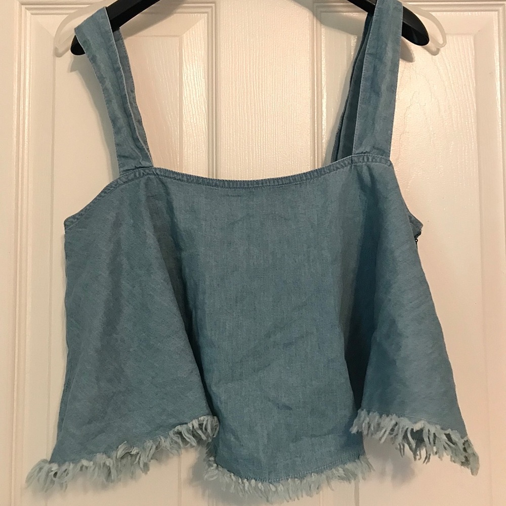 Forever 21 faux denim tank top